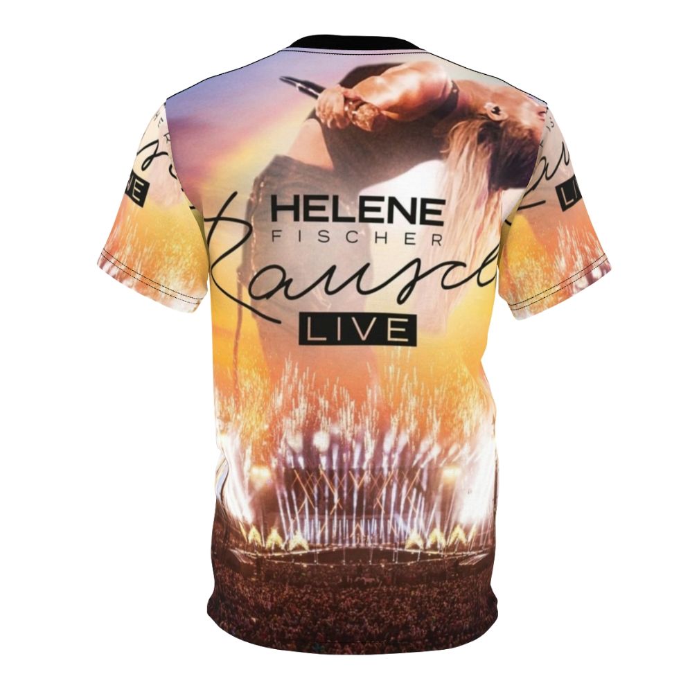 A stylish t-shirt featuring a portrait of German pop singer Helene Fischer in a cool, aesthetic design. - Back