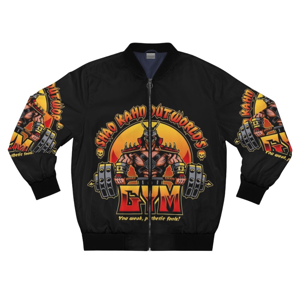 Shao Kahn's Gym Bomber Jacket - Mortal Kombat Fitness Wear with Scorpion and Sub-Zero designs