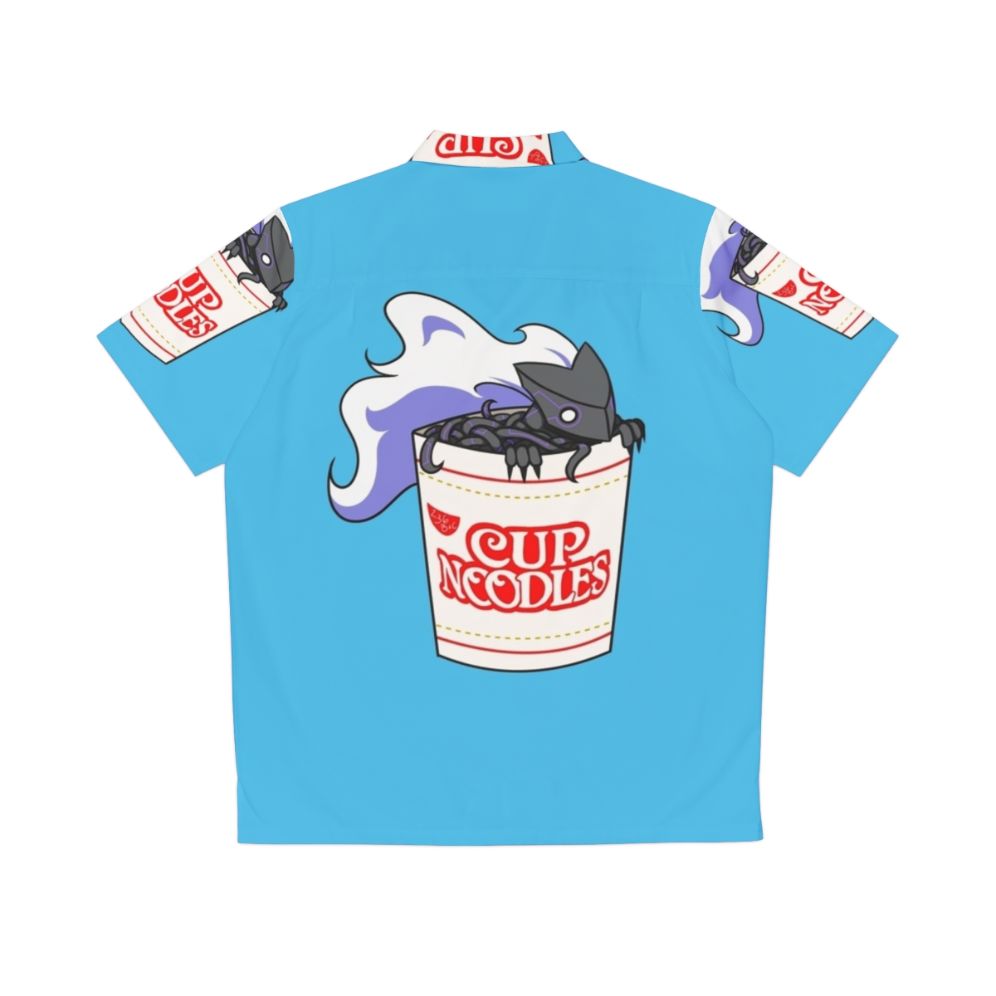 Cup Noodles themed Hawaiian shirt with fighting game and anime graphics - Back