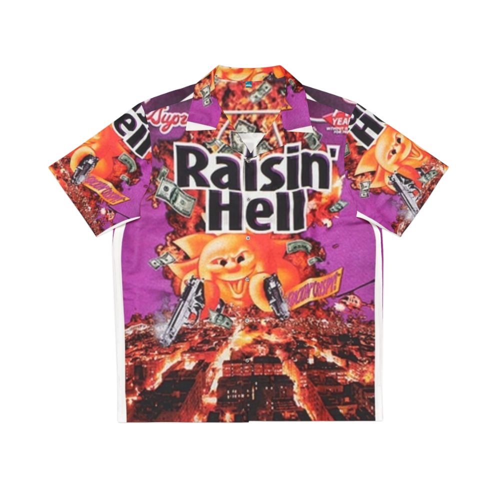 Raisin hell hawaiian shirt with bold pattern