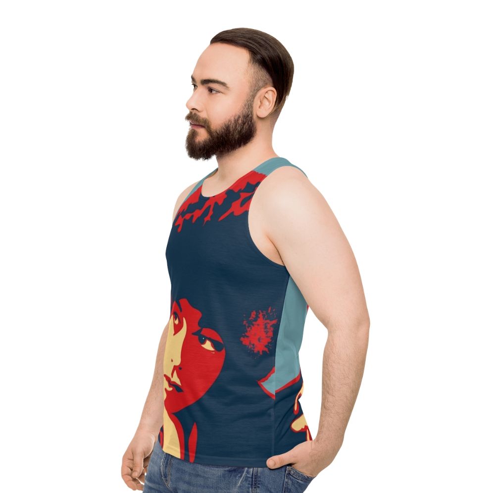 Angela Davis Unisex Tank Top - men side