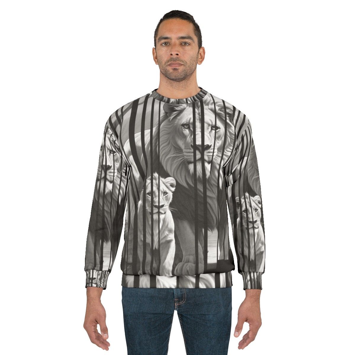 Jungle animals design printed on a cozy sweatshirt - men