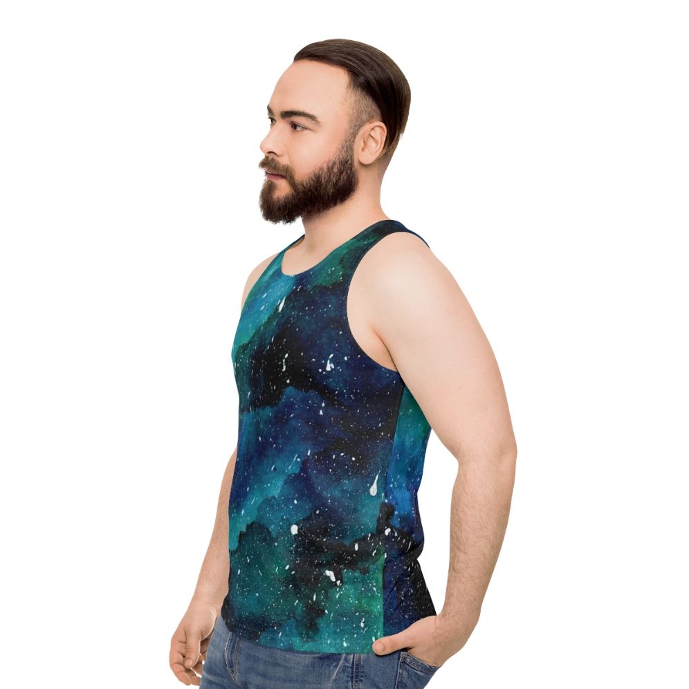 Emerald Galaxy Unisex Tank Top - men side