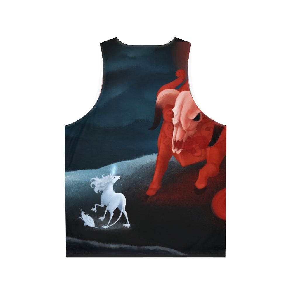 Dark fantasy last unicorn unisex tank top - Back