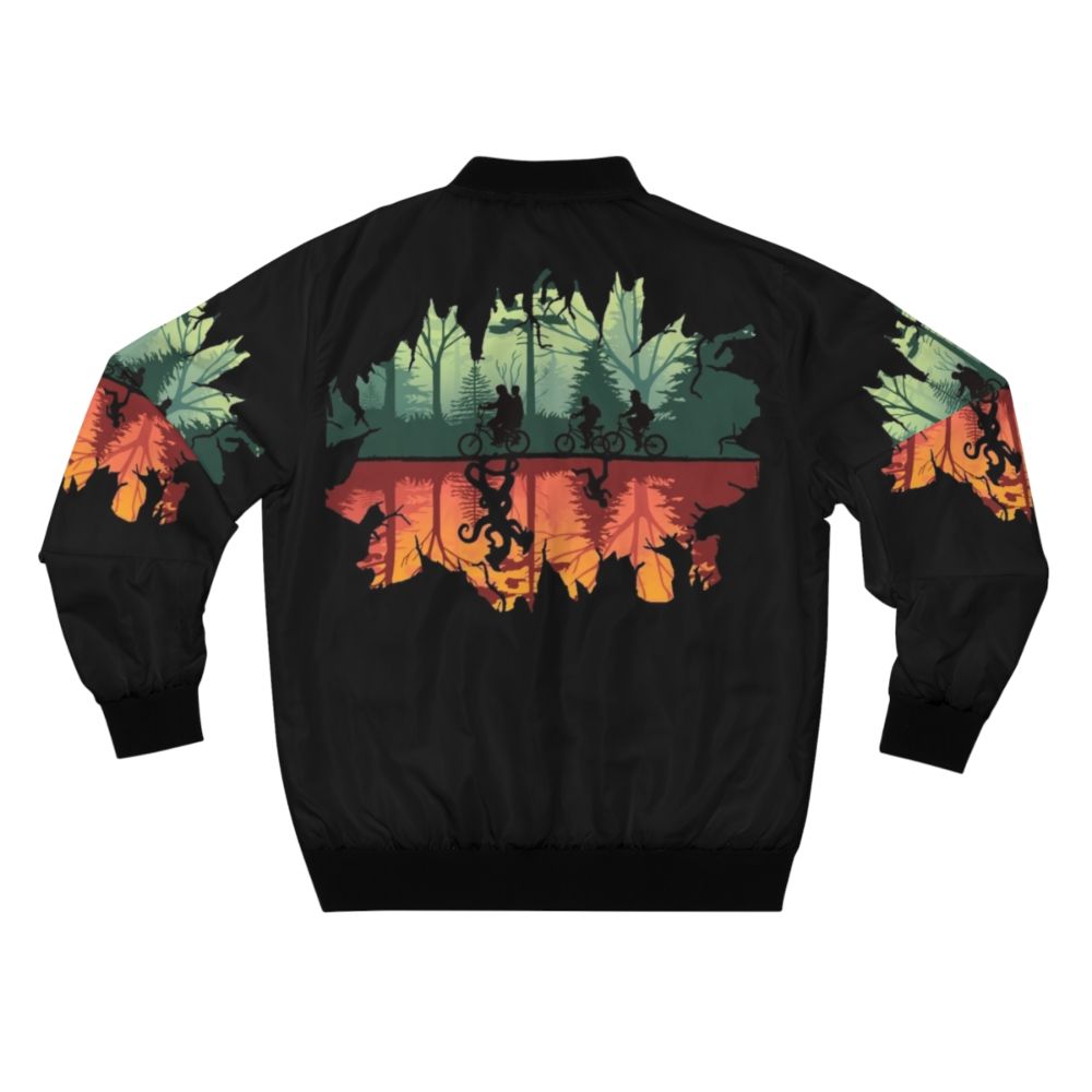 Stranger Things (The Upside Down) Retro Bomber Jacket with 80s sci-fi design - Back