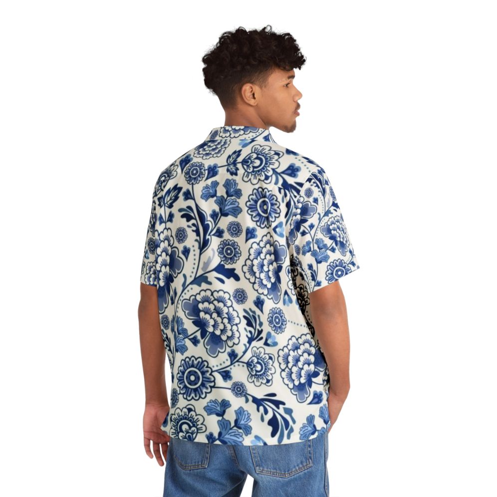 Chinese Porcelain Design Hawaiian Shirt - People Back