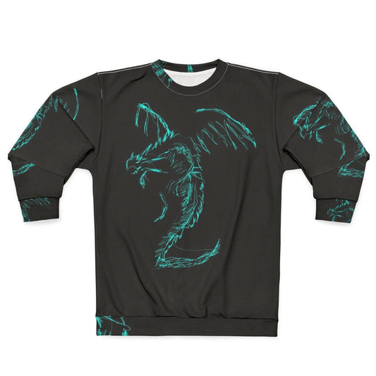 Mystic white lightning dragon scribble art sweatshirt