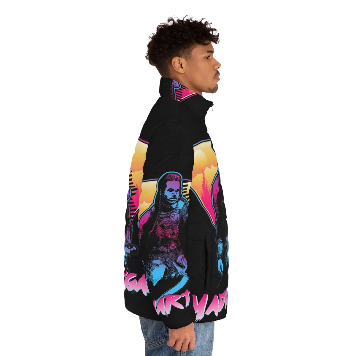 Madmartigan Outrun Style Puffer Jacket - Willow Movie Inspired Fanart - men side right