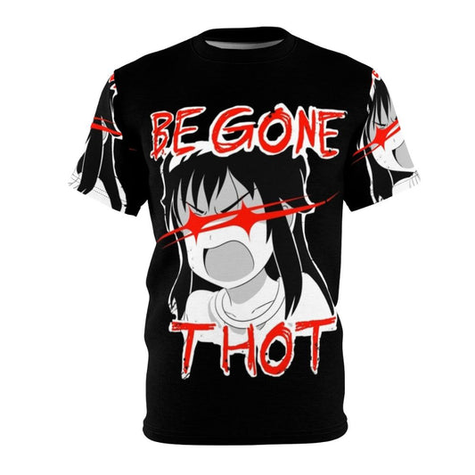 Anime-style "Be Gone Thot" graphic t-shirt