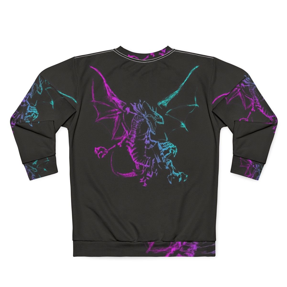 Neon mythological legendary animal design sweatshirt - Back