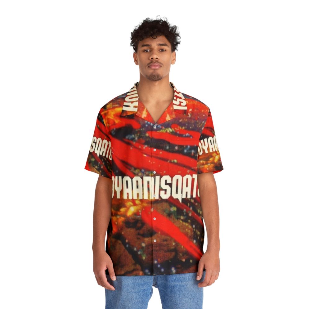 Koyaanisqatsi Hawaiian Shirt featuring imagery from the documentary film - People Front