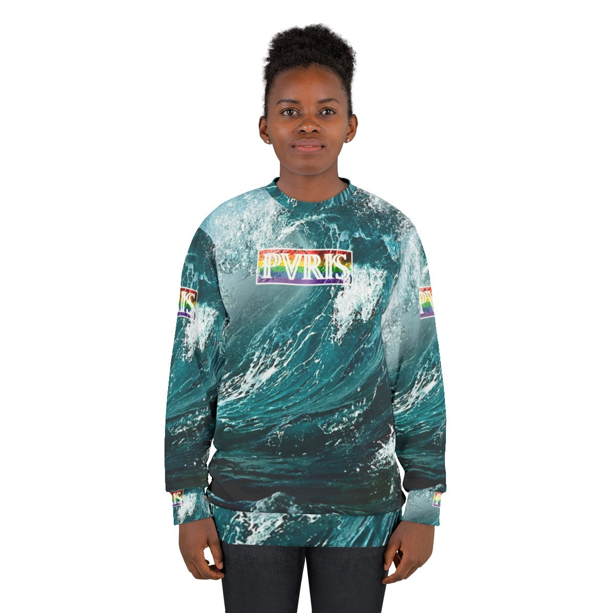 PVRIS Sweatshirt with Band Logo and Pride Flag - women