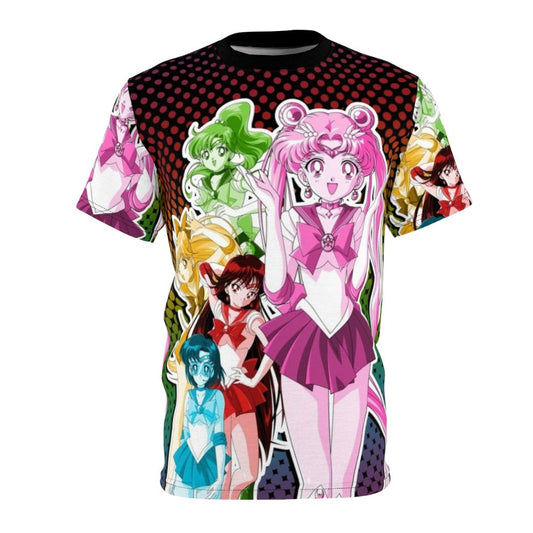 Vibrant, colorful t-shirt featuring a magical girl design in an anime-inspired style