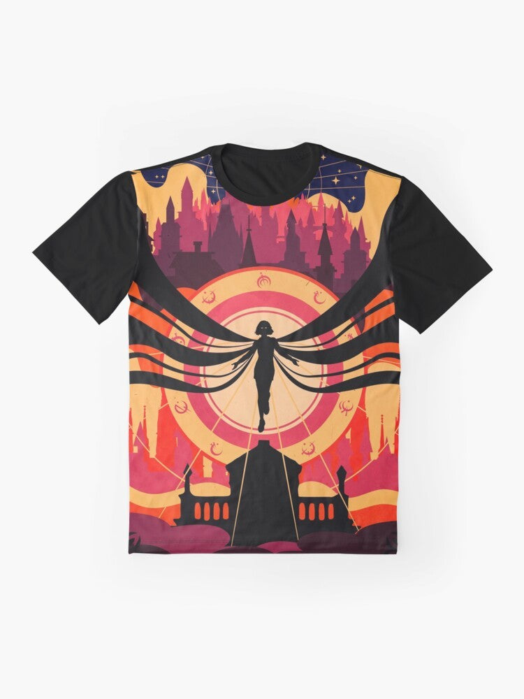 Mistborn Cosmere Fantasy T-Shirt featuring a graphic design with the Mistborn logo and text - Flat lay