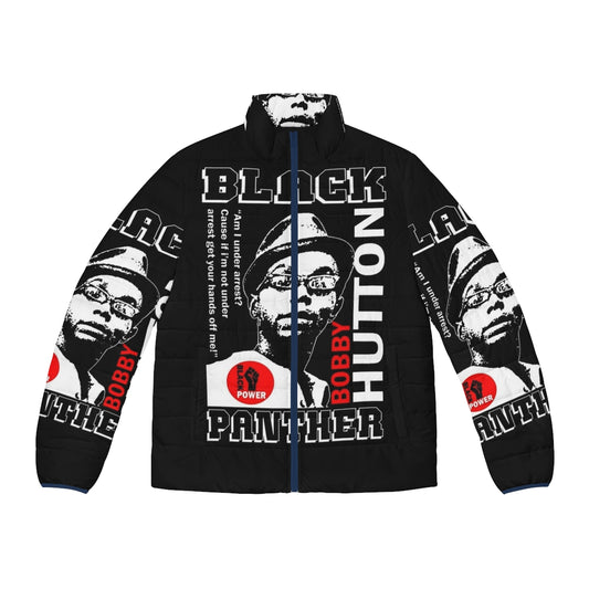 Black Panther Inspired Puffer Jacket with Focus on Bobby Hutton