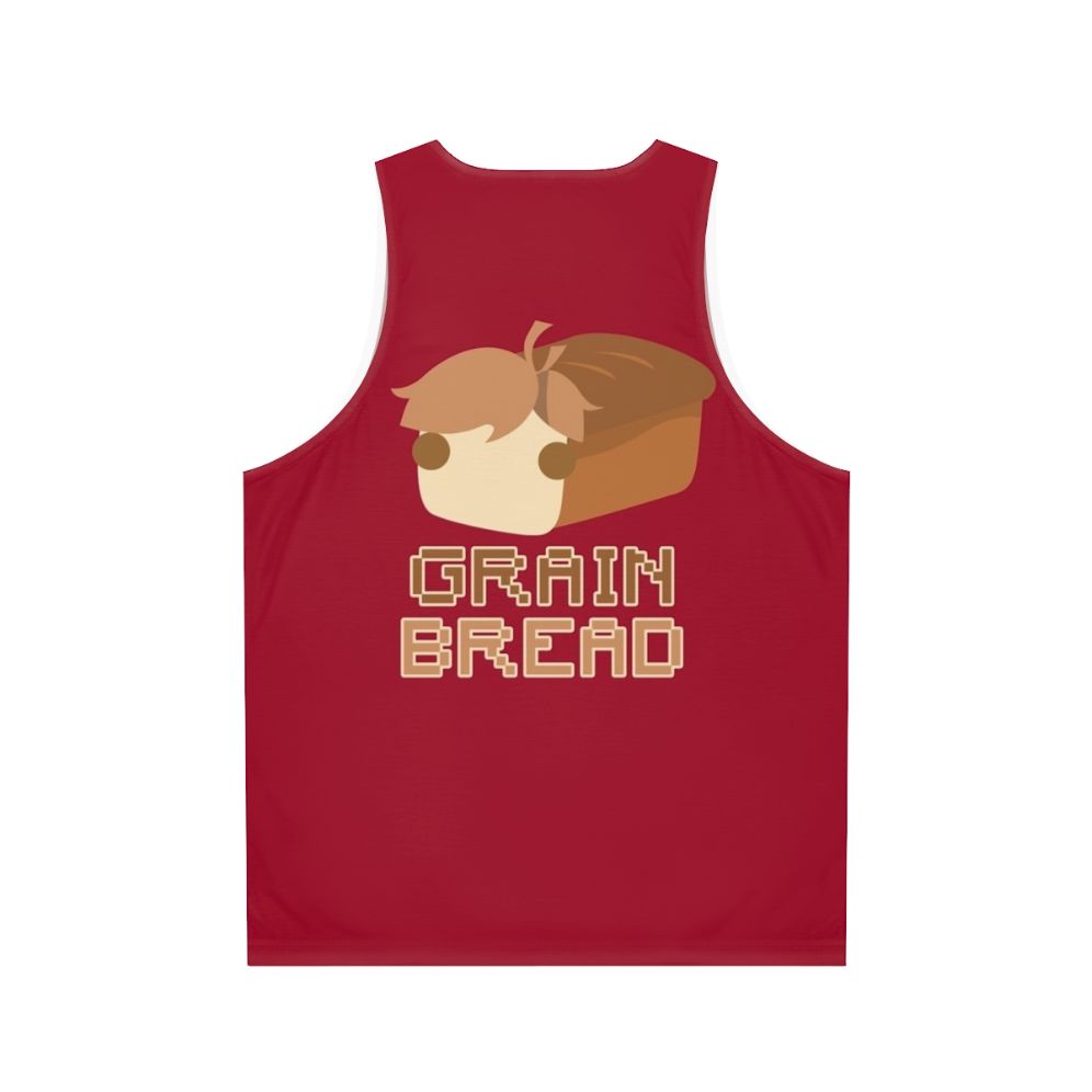 Unisex grain bread tank top with hermitcraft design - Back