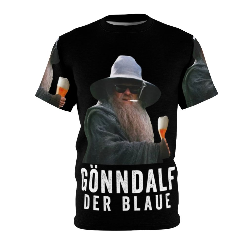 Wizard-inspired t-shirt with a beer drinker design