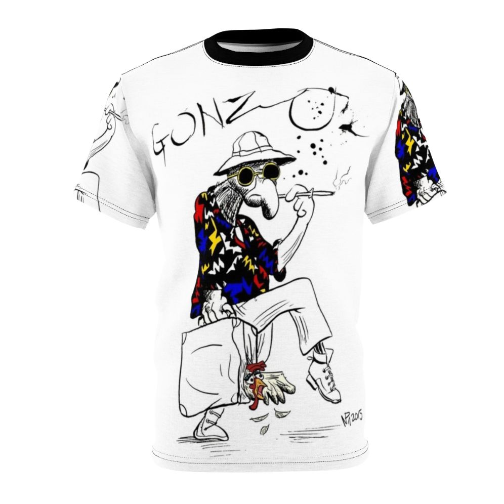 Gonzo-inspired Fear and Loathing in Las Vegas parody t-shirt featuring psychedelic artwork