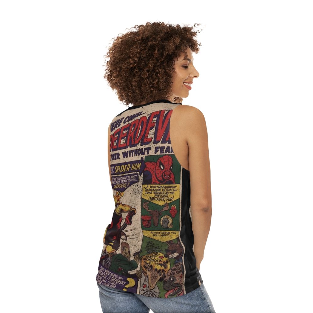 Unisex Superhero Deerdevil 1 Comic Tank Top - women back