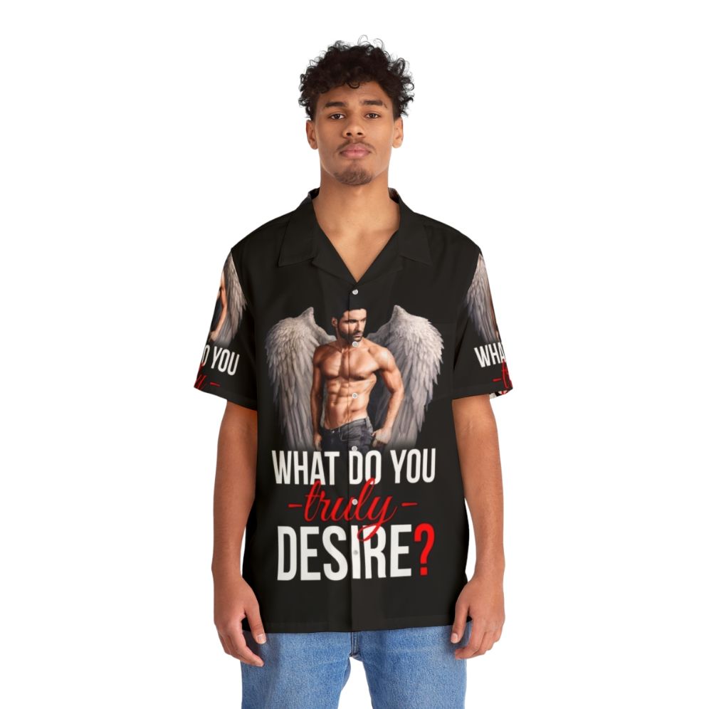 Lucifer-Inspired Hawaiian Shirt with Devilish Design - People Front