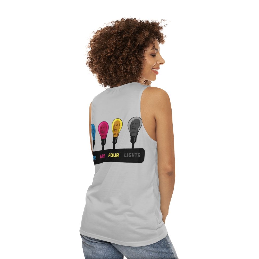 "There Are Four Lights" CMYK Unisex Tank Top - women back