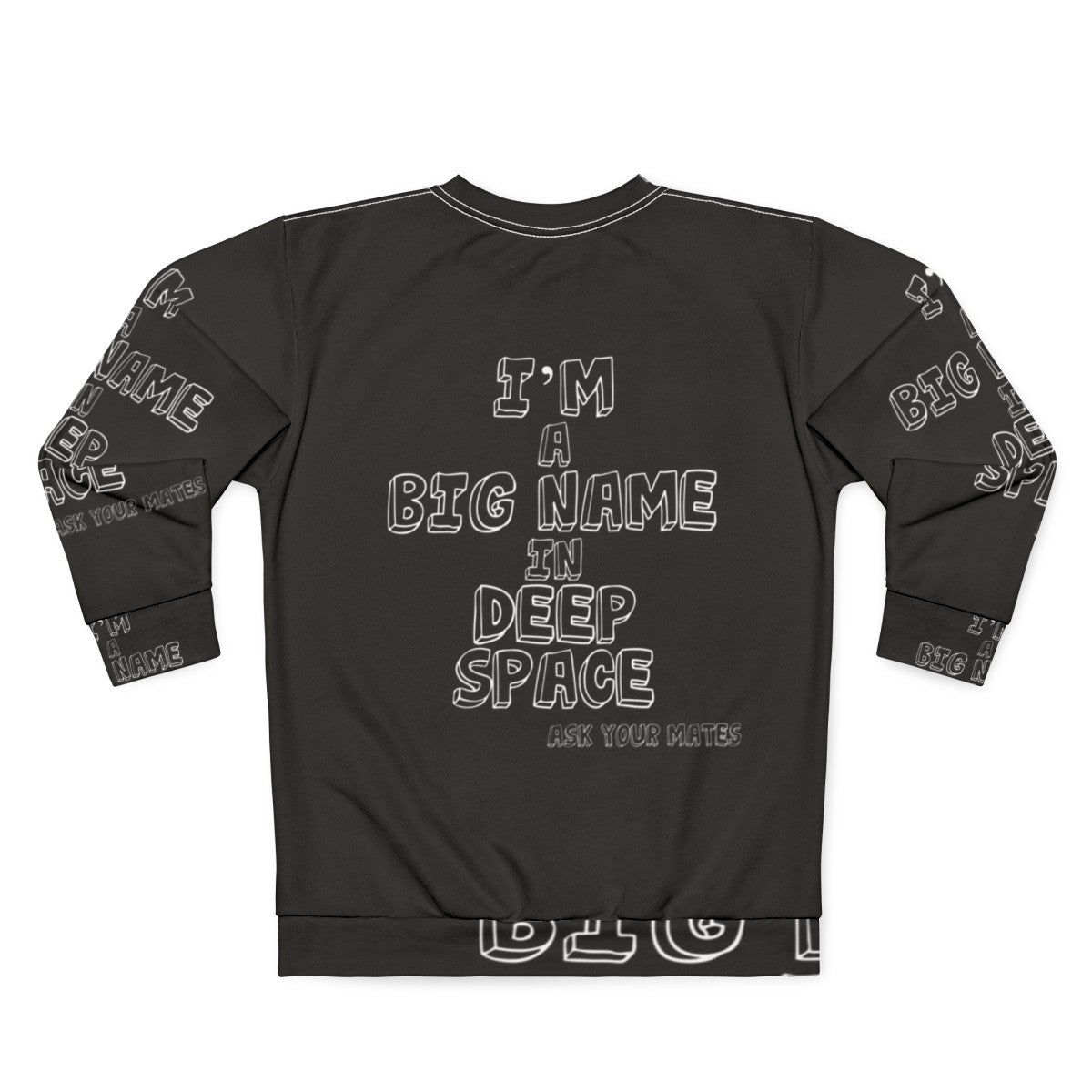 Deep space themed sweatshirt featuring indie band logo - Back