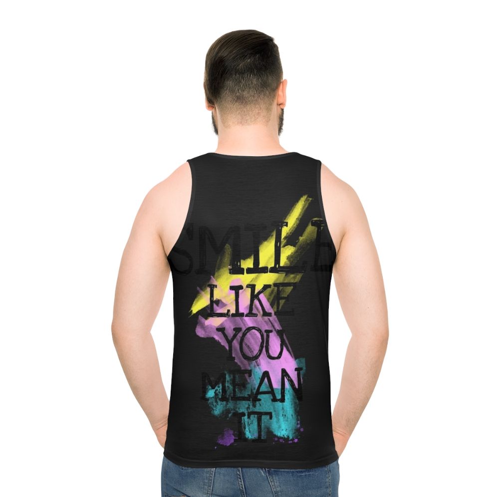 Unisex tank top with "Smile Like" design - men back