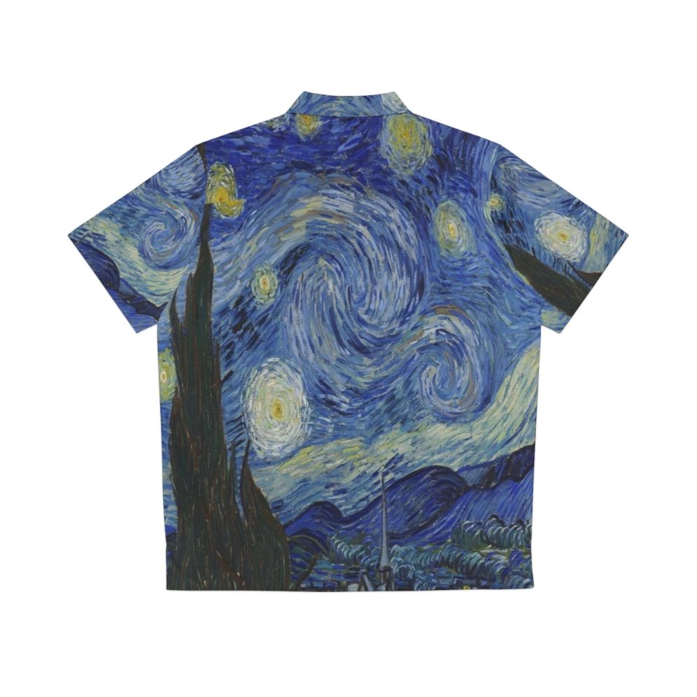 A Hawaiian shirt featuring the iconic painting "The Starry Night" by Vincent Van Gogh - Back