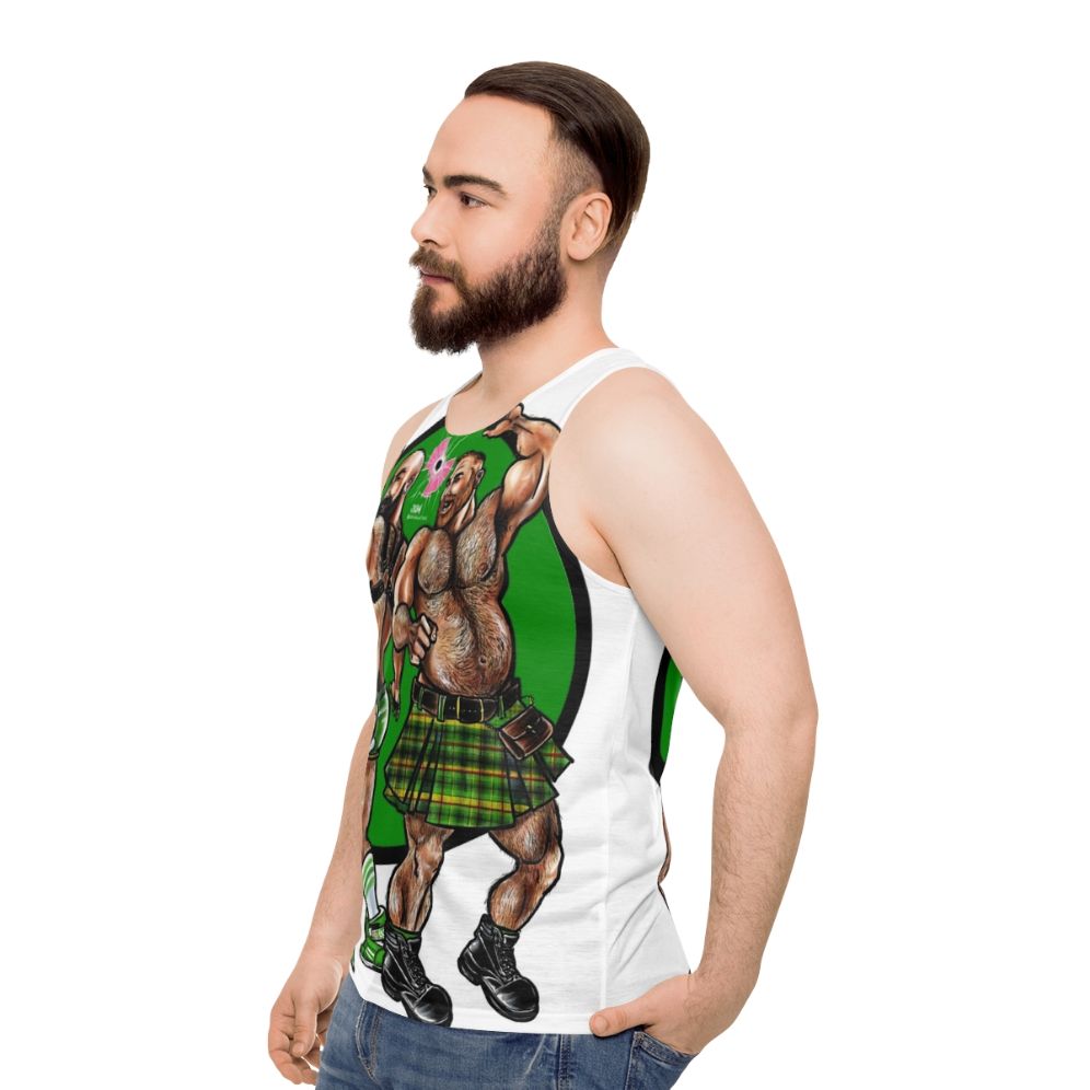 Unisex muscle bear fantasy tank top - men side