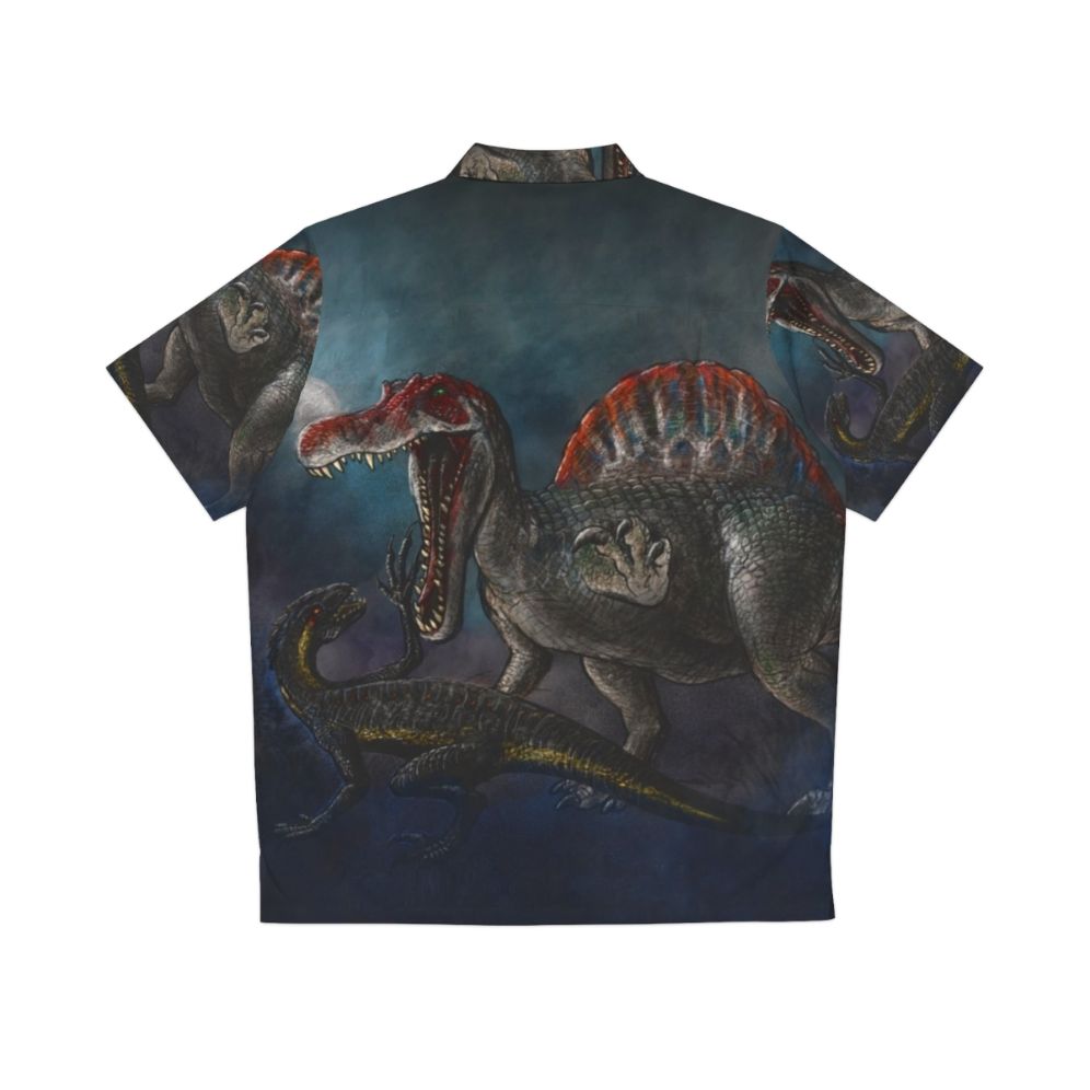 Spinosaurus vs Indominus Rex Dinosaur Battle Hawaiian Shirt - Back