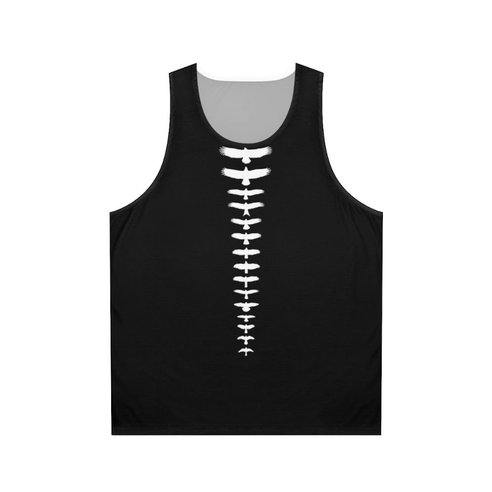 Unisex tank top featuring silhouettes of UK birds of prey