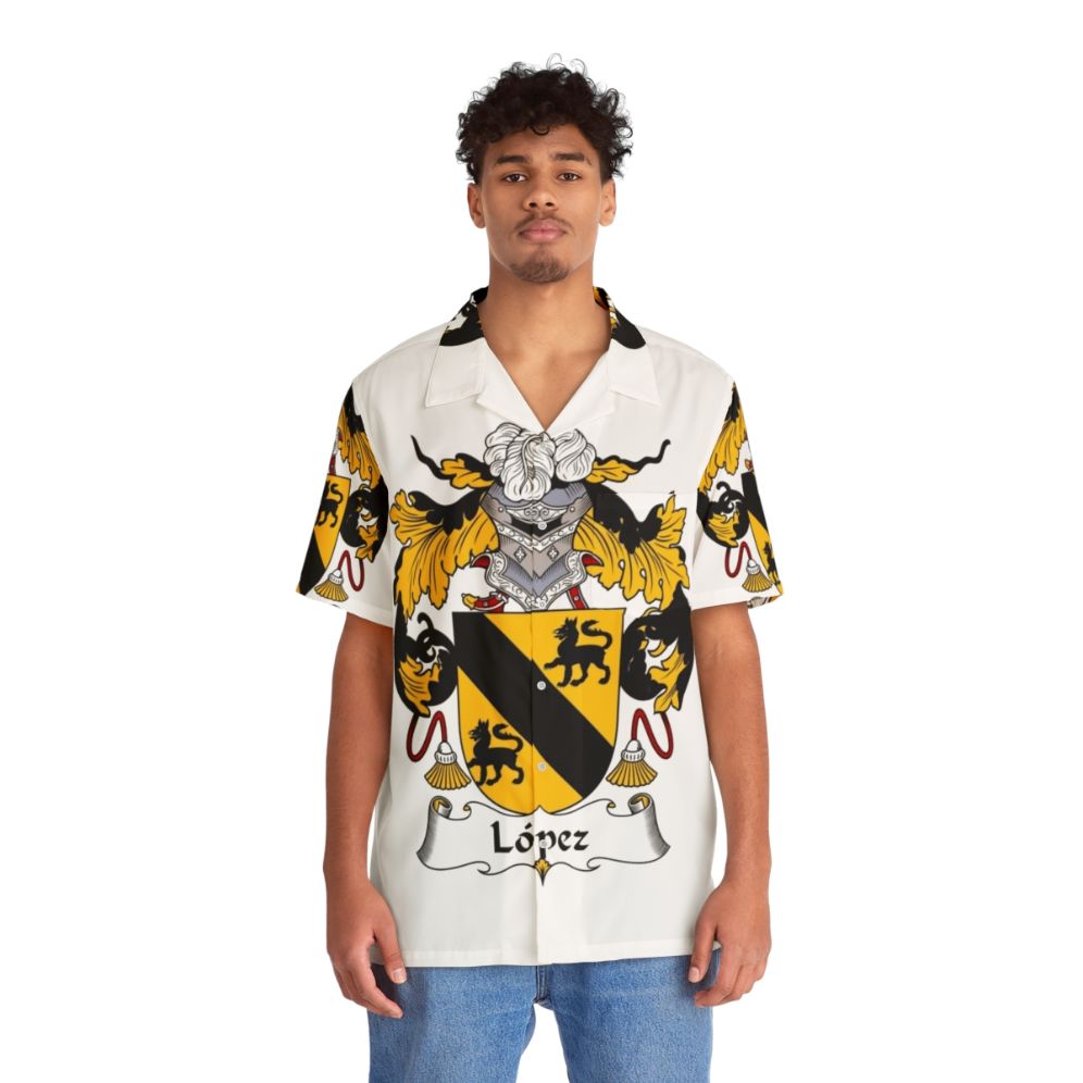 Lopez Coat of Arms Hawaiian Shirt - People Front