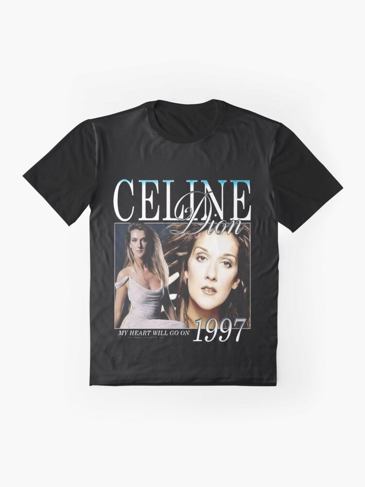 Celine Dion Men's Graphic T-Shirt featuring Titanic movie artwork and music icon - Flat lay