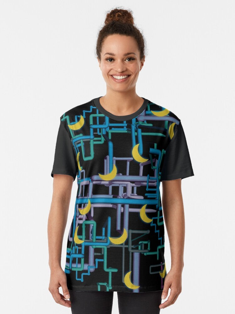 Dan Flashes Complicated Pattern Graphic T-Shirt - Women