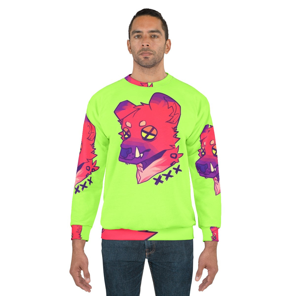 Hyena print sweatshirt - men