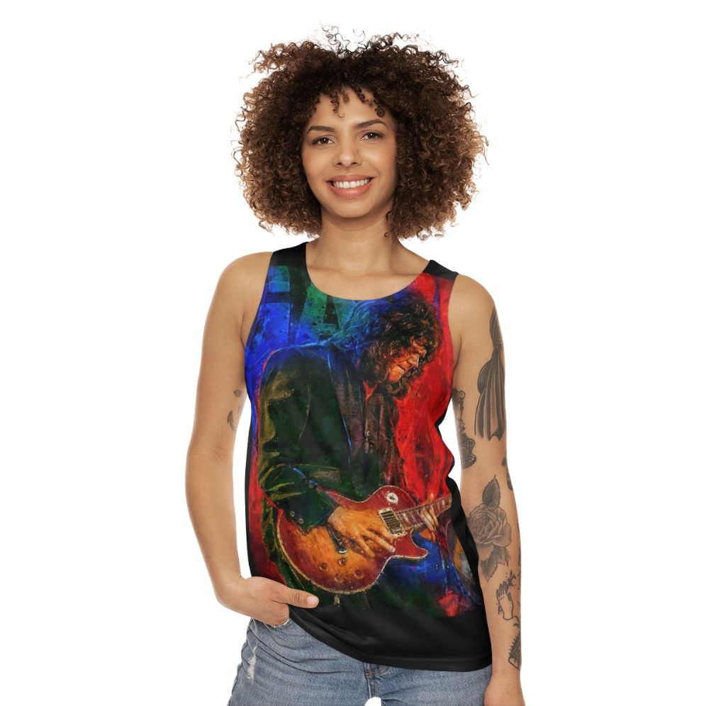 Gary Moore Tribute Portrait Art Unisex Tank Top - women