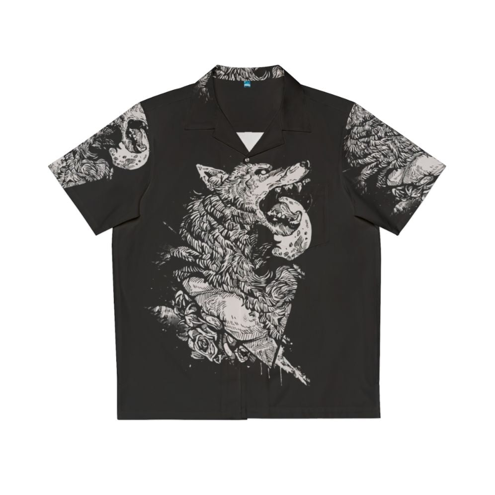 Werewolf Hawaiian Shirt with Wolf Print Design