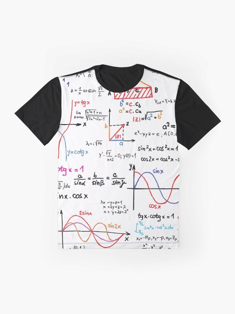 Mathematics Formulas Numbers Graphic T-Shirt - Flat lay