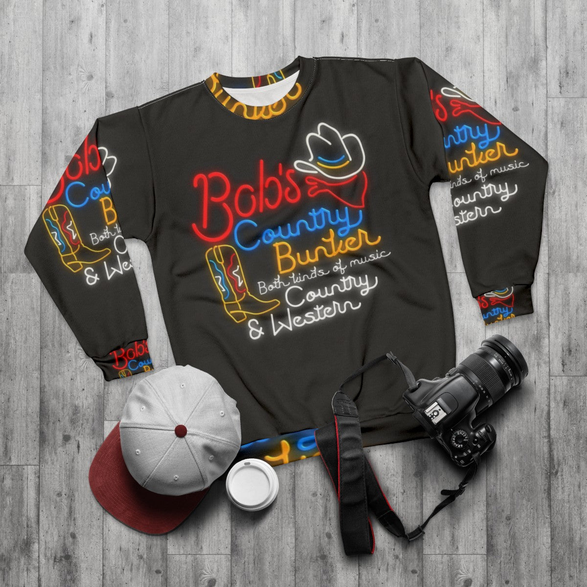 Bob's Country Bunker Classic Country Music Sweatshirt - flat lay