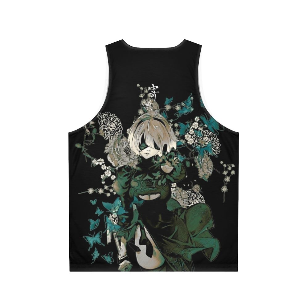 Butterflies and Floral Anime Unisex Tank Top - Back