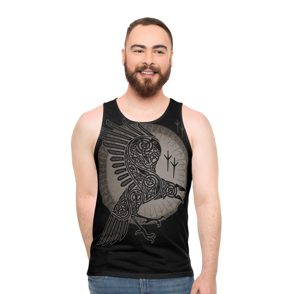 Raven Unisex Viking Tank Top with Scandinavian Tribal Design - men