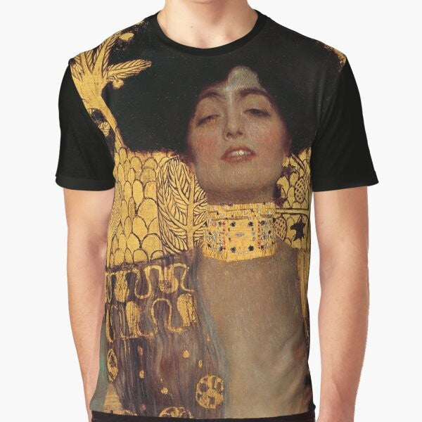 Graphic t-shirt featuring Gustav Klimt's painting "Judith and the Head of Holofernes"