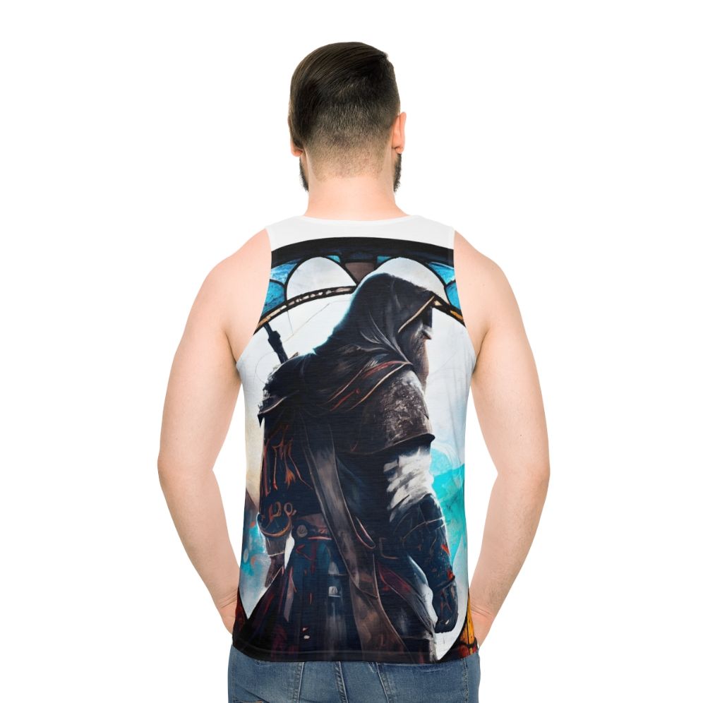 Assassin's Creed Stained Glass Unisex Tank Top - men back