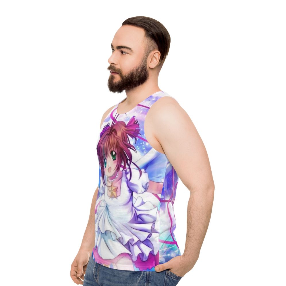 Sakura Themed Unisex Anime Tank Top - men side