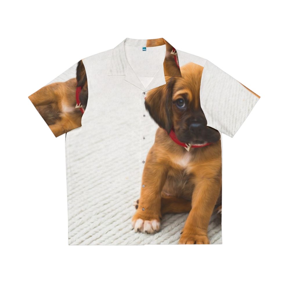 Adorable puppy dog print hawaiian shirt