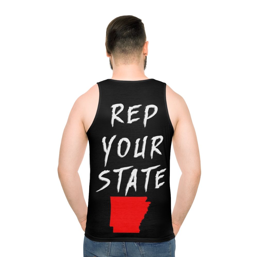 Unisex Arkansas state pride tank top - men back