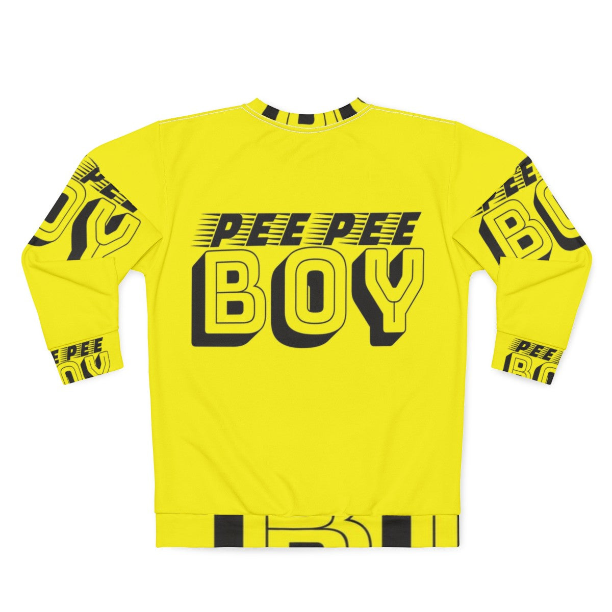 Pee Pee Boy graphic sweatshirt with slang, absurdist, and typographic humor design - Back