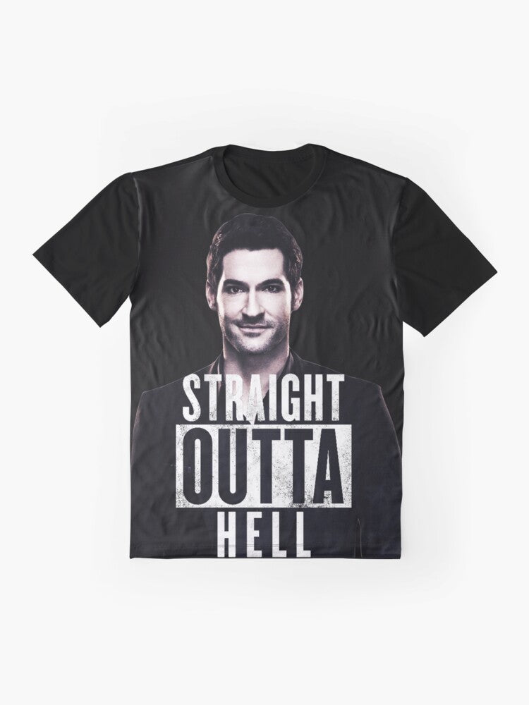 Lucifer Morningstar Devil Graphic T-Shirt - Flat lay