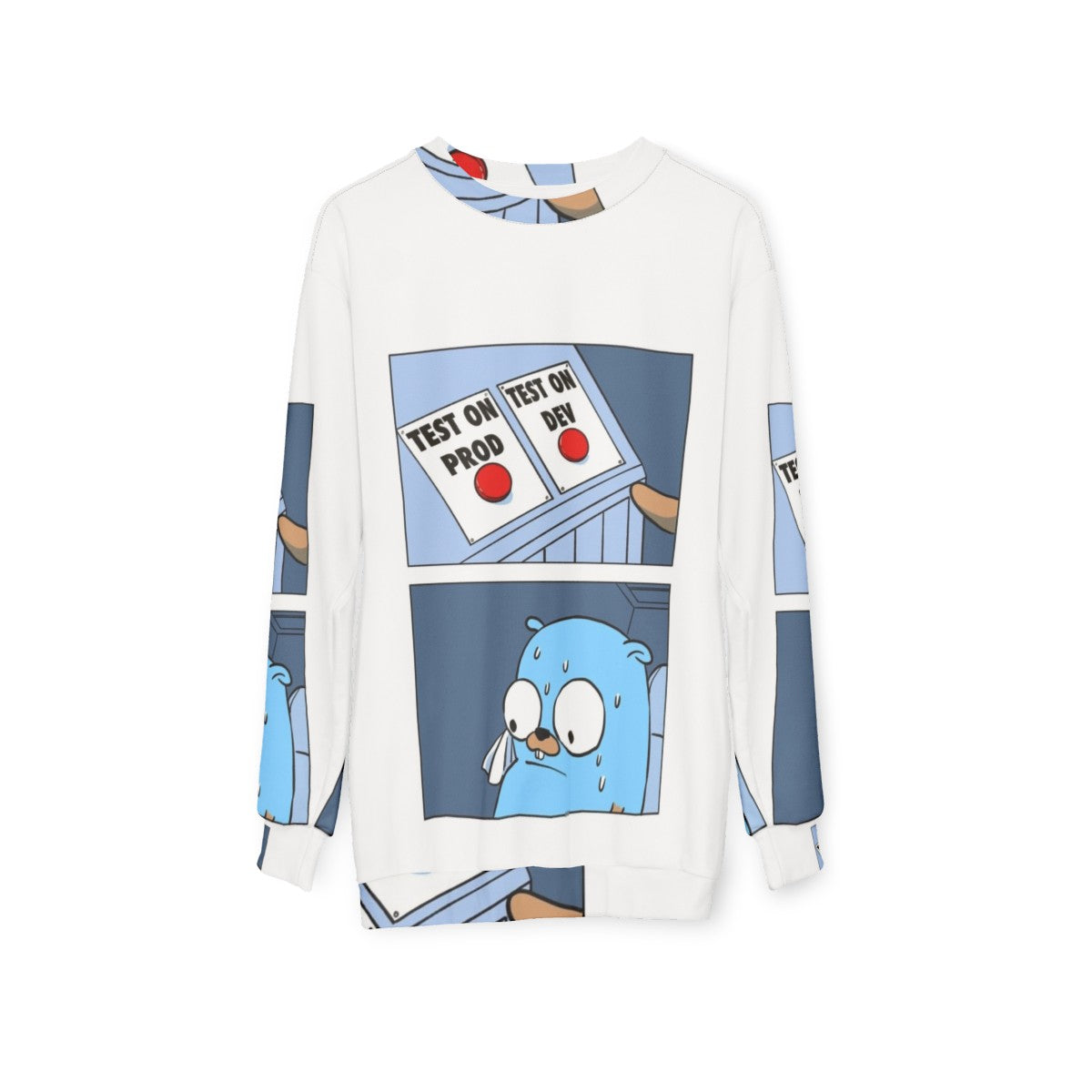 Golang Gopher Two Button Sweatshirt - hanging