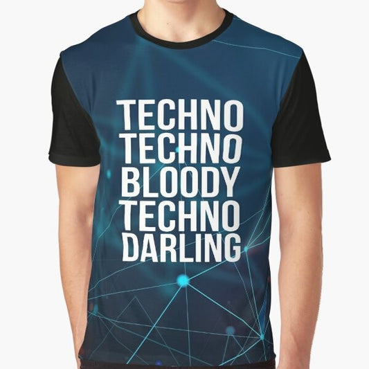 Absolutely Fabulous Techno Graphic T-Shirt featuring a retro, nostalgic design with references to the popular British comedy series.